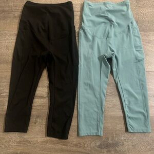 Maternity small Black and Green workout pants leggings